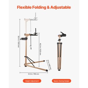 Support de réparation de vélo robuste, capacité maximale de 110 lb, hauteur réglable de 40,3 à 59,4 cm, avec grand plateau à outils, pliable - Product Image 4