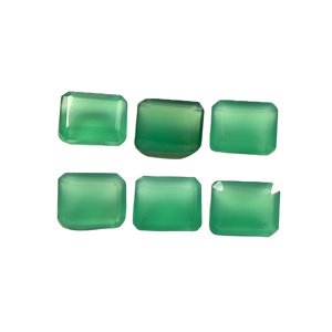 พลอยออนิกซ์สีเขียวธรรมชาติขนาด 5x7 มม. รูปทรงแปดเหลี่ยมเจียระไนแบบเหลี่ยมเพชรพลอย สำหรับทำเครื่องประดับ ขายส่งจำนวนมาก - Product Image 4