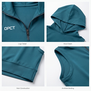 Regal Three - Sudadera Corta sin Mangas para Mujer, con Cierre de 3/4, Transpirable, de Poliéster, para Gimnasio y Fitness, Top Deportivo de Algodón y Poliéster para Mujer - Product Image 6