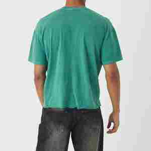 T-Shirt vert à imprimé éclaboussures de peinture pour hommes, Streetwear tendance, imprimé artistique blanc, haut décontracté à manches courtes en coton, nouvelle collection - Product Image 4