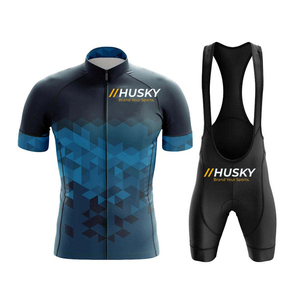 Jersey de Ciclismo Personalizado Azul de Manga Corta, Ecológico, 100% Poliéster, Unisex, Alta Elasticidad, Logotipo Frontal - Product Image 1