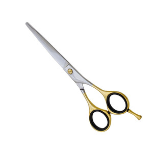 Ciseaux de barbier en acier inoxydable allemand avec manche doré en titane - Product Image 6
