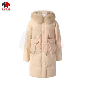 เสื้อแจ็คเก็ตพัฟเฟอร์ตัวยาวน้ำหนักเบาสำหรับผู้หญิง บุด้วยโพลีเอสเตอร์ ความหนาปานกลาง มีฮู้ด - Product Image 1