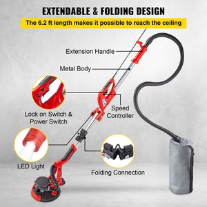 Ponceuse électrique pour cloisons sèches 850W avec poignée télescopique pliable, vibrateur à béton à vitesse variable 800, pour cloisons sèches et plaques de plâtre - Product Image 6