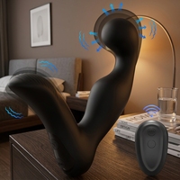 Plug anal gonflable en silicone ABS étanche pour adulte, télécommande, 3 fréquences de gonflage, 9 fréquences de vibration, USB magnétique, noir