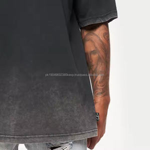 Camiseta Negra Vintage Lavada y Desgastada con Estampado Gráfico para Hombre, de Manga Corta, Estilo Casual, Diseño de Impresión, Directo de Fábrica - Product Image 4