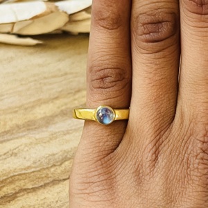 New Arrival Boho Moonstone <b>Ring</b> Minimalist Brass <b>Rings</b> For Women 18k Gold Plated <b>Dainty</b> Solitaire <b>Ring</b> For Wholesale/OEM/ODM - Product Image 2