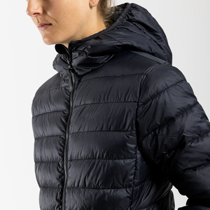 Blouson Bomber Matelassé Léger et Respirant de Haute Qualité pour Femme Grande Taille, Style Vintage Délavé, avec Fermeture Éclair et Capuche - Product Image 3