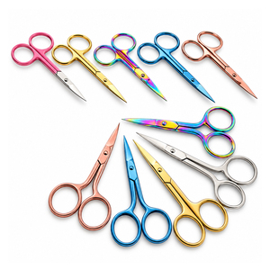 Juego de Tijeras de Manicura de Acero Inoxidable de Precisión con Punta Suave en Colores Rosa Dorado, Azul, Oro Rosa y Arcoíris para el Cuidado de las Uñas - Product Image 1
