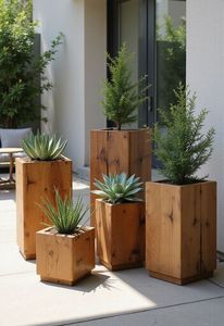 Jardinière en bois de sapin de qualité supérieure à prix raisonnable pour patio, terrasse, véranda, jardin et projets d'aménagement paysager - Product Image 6