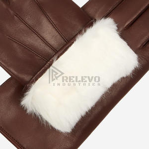 Gants en cuir de mouton de qualité supérieure, mitaines en cuir véritable doux, chauds pour l'hiver, mode motard, prix bas - Product Image 5