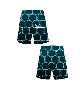 Shorts de basketball personnalisés jaune turquoise gris foncé à motif géométrique, respirants en maille, pour l'entraînement sportif, streetwear d'été, vêtements de sport - Product Image 3