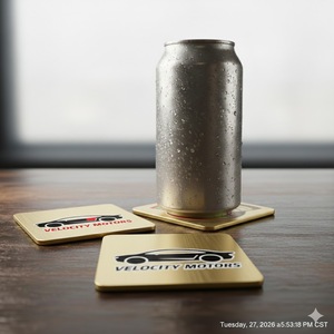 Regalos promocionales de la empresa de souvenirs, posavasos metálicos para coche con logotipo en relieve. - Product Image 1