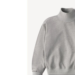 Pull-over décontracté vert sauge pour femme avec blocs de couleur, col montant, poignets et ourlet côtelés, manches longues, logo personnalisé, vente en gros - Product Image 3