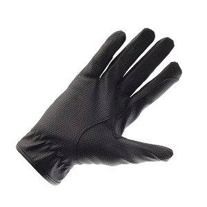 Gants d'équitation en cuir PU pour hommes, couleur unie, fermeture auto-agrippante, ajustement régulier, accessoires équestres - Product Image 5