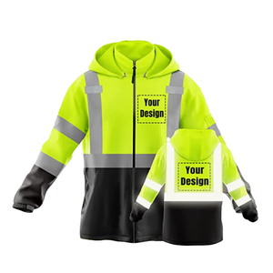 Veste de travail d'hiver pour hommes de haute qualité, imperméable, pour travaux de construction, avec capuche, col et fermeture éclair, fabriquée au Pakistan - Product Image 2