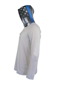 Chemise de pêche à manches longues pour homme, UPF 50, imprimé poisson, motif drapeau américain, séchage rapide - Product Image 2