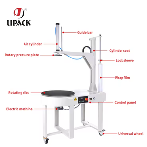 Máquina para envolver con film estirable de plástico para cajas de cartón y equipaje con mesa baja superior para envolver con film estirable. - Product Image 6