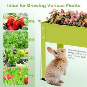 Ampio letto da giardino rialzato in metallo con gambe e fori di drenaggio per fiori e piante - Product Image 3