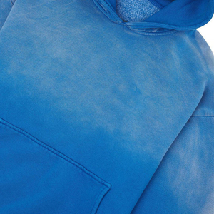Sudadera con Capucha para Hombre, Degradado Azul Tie-Dye, Corte Regular, Algodón French Terry, Estilo Casual para Primavera - Product Image 5