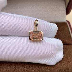 Collier pendentif AMBER JEWELS T-3154 en or plaqué 18 carats avec diamant rose taille ovale, serti pavé, classique, unisexe, certifié IGI - Product Image 1