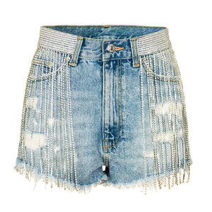 Shorts de Mezclilla Clásicos Vintage de Cintura Alta, Azules, de Pierna Ancha, Casuales de Verano para Mujer - Product Image 2