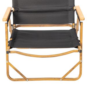 Silla de Camping de Tamaño Mediano 53*55*61cm, Marco de Aluminio, Tela Oxford Negra 600D, Capacidad de Carga de 100kg, Imitación de Madera con Acabado en Aerosol - Product Image 2