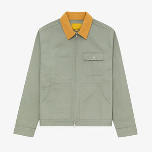 Women's Hot Sale High Quality Fashion Canvas Workwear <b>Coach</b> Jacket With Yellow Collar Zip Front Pockets Regular Fit Autumn Style - Product Image 1