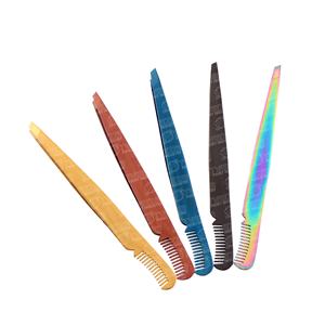Pinzas japonesas de acero inoxidable para cejas, Punta puntiaguda inclinada, herramientas de pestañas ecológicas, pinzas para desplumar el cabello con etiqueta privada - Product Image 4