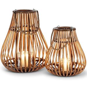 Handcrafted Luxury Bamboo & Rattan Eco-friendly Lantern Natural Decorative <b>Lighting</b> Accent for Home Garden Resort Event <b>Spaces</b> - Product Image 3