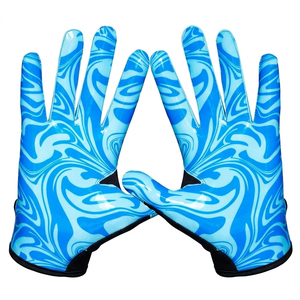 Custom OEM <b>Sticky</b> Grip Receiver Gloves Breathable Synthetic Leather <b>Hook</b> Loop Closure Unisex Sports American Football Gloves - Product Image 5