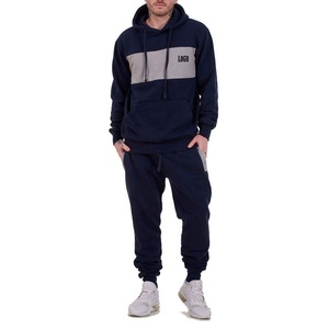 Ensemble survêtement deux pièces, sweat à capuche et pantalon de jogging de couleur unie, haute qualité - Product Image 1