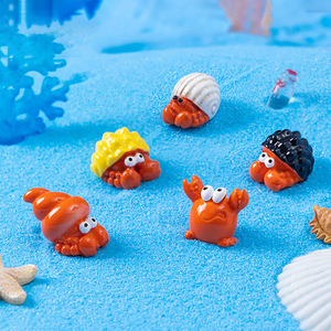 Nouvelle Arrivée Figurine Miniature en Résine Crabe Ermite Décoration DIY Micro-Paysage Océanique Petits Ornements Vie Marine Jardin Féerique - Product Image 1