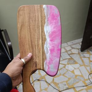 Designer Sustainable <b>Wooden</b> Heart-Shaped <b>Resin</b> Craft Cutting Board Multipurpose Chopping & Serving Board <b>for</b> Kitchen <b>Table</b> Decor - Product Image 4