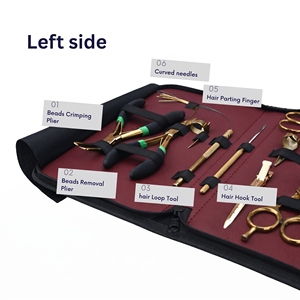 Kit d'outils professionnels pour extensions capillaires avec pinces à kératine, micro-pince à sertir, ciseaux et doigt de séparation - Product Image 5