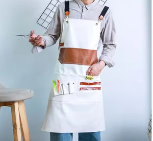 <b>Leather</b> Sleeveless Bib <b>Apron</b> Barber Beauty Nail Professional Reusable Classic Work Clothes for Men and Women - Product Image 5