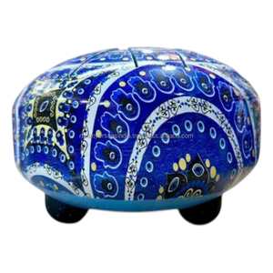 Tambour à langue en acier inoxydable avec motif Hamsa émaillé et maillets en caoutchouc, instrument de musique pour la méditation, le yoga et la thérapie - Product Image 1