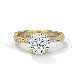 Certified Round Cut Moissanite Diamond <b>Solitaire</b> <b>Ring</b> for Women <b>Silver</b> Gold Rose Gold Options Free Delivery Elegant Fine Jewelry - Product Image 1