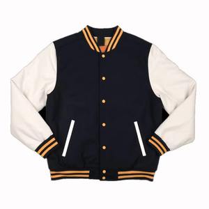 Blouson universitaire en laine enduite pour homme, coupe-vent, imperméable, avec logo frontal, idéal pour l'hiver, vente en gros en usine - Product Image 2