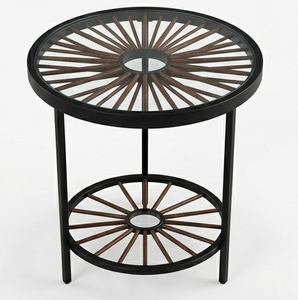 Best Arrival Round Metal End <b>Table</b> Modern Nightstand Weather Resistant Side <b>Table</b> for <b>Small</b> Spaces Living Room Bedroom - Product Image 3