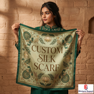 Premium Custom Printed Silk Feel Square Hijab Scarf Fashion <b>Head</b> <b>Wrap</b> Shawl OEM ODM Textile Export Manufacturer Supplier Custom - Product Image 1