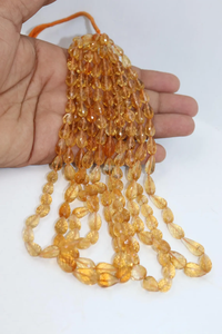 Perles de citrine naturelle de qualité AAA, facettées, 7-10 mm, forme de gouttes droites, brin de 16 pouces pour la fabrication de bijoux - Product Image 4