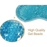 Masque oculaire en gel chaud/froid 22*11cm avec perles de gel, pour le front et les yeux, anti-rides, anti-cernes, en PVC et coton, avec couverture en gel