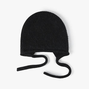 Gorro de lana inspirado en el tejido, con correas, cálido, suave, de invierno, con lazos, OEM/ODM - Product Image 2