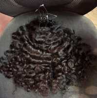 Extensions de cheveux naturels bouclés indiens Remy, ondulations profondes, noirs, trame simple, double épaisseur, teintables toutes couleurs, à tisser