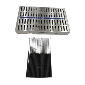 Premium Quality Aesculap Rhoton Micro Dissector Probes & Tray Set 20 Pcs Black Neurosurgery Stainless Steel Surgical <b>Instruments</b> - Product Image 1