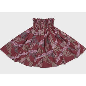 Falda Hawaiana Tradicional Pau Hula para Mujer, Auténtico Estampado Tribal Polinesio, Cintura Ajustable con Elástico, Color Marrón Tierra y Verde Lima - Product Image 1