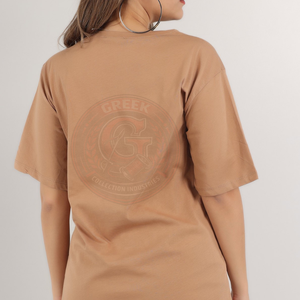 เสื้อยืดผู้หญิงคุณภาพสูง ผ้าฝ้ายพรีเมียม สไตล์ลำลอง สตรีทแวร์ เสื้อผ้าไลฟ์สไตล์ สีพื้น ทรงหลวม - Product Image 3