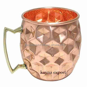 Nouveau noir brillant fini cuivre tasse argent brillant poignée martelé conception écologique 101-200mL capacité couverture pour barre/comptoir - Product Image 3