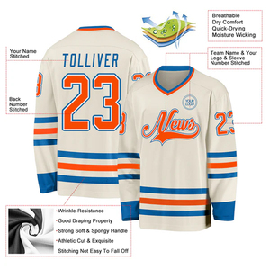 Maillot de hockey personnalisé pour le marché américain – Nom et numéro personnalisés – Uniforme d'équipe de hockey sur glace – Vente en gros - Product Image 6